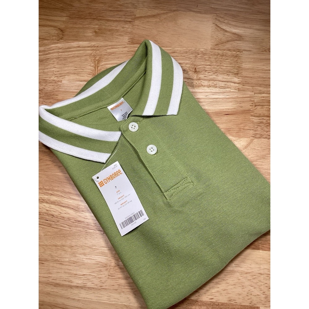 Boy GYMBOREE SAGE LIGHT GREEN‎ COLLAR Golf Polo shirt NWT 7